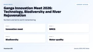 Ganga Innovation Meet 2026: Technology, Biodiversity and River Rejuvenation graphic 1 for UPSC current affairs