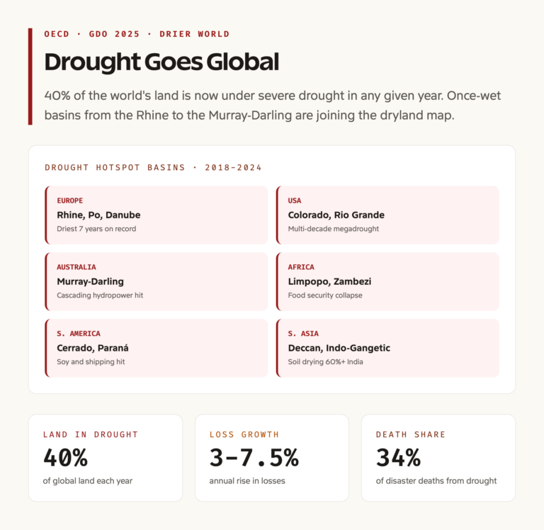 Global drought hotspots map and economic loss trend
