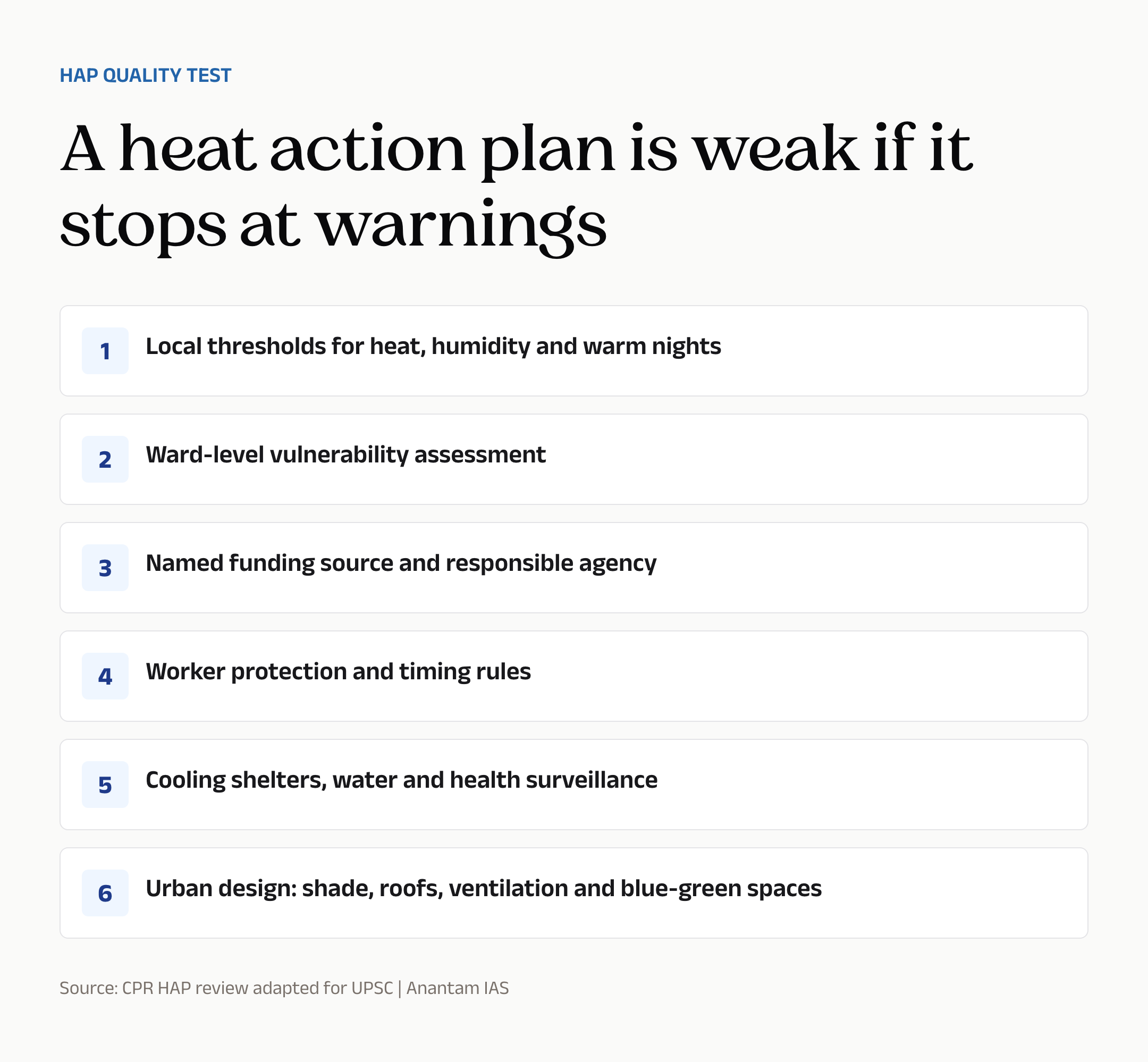 A heat action plan is weak if it stops at warnings