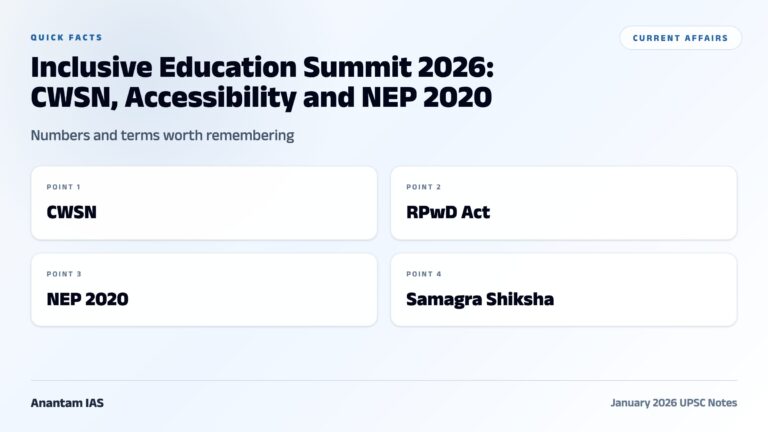 Inclusive Education Summit 2026: CWSN, Accessibility and NEP 2020 graphic 1 for UPSC current affairs