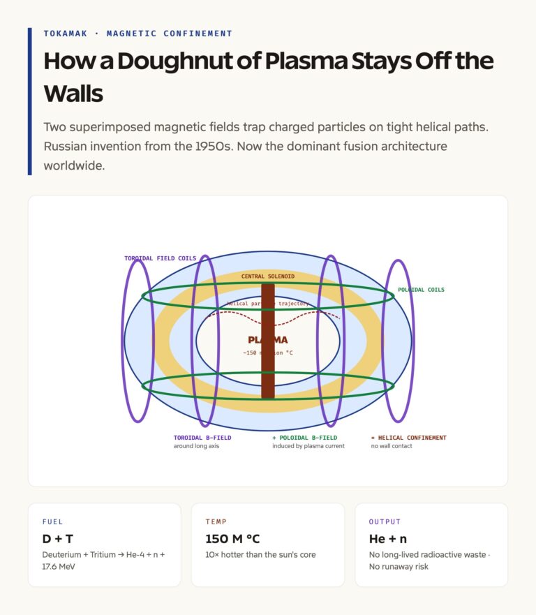 Inside a Tokamak: How Magnetic Coils Confine a Hot Plasma in a Doughnut