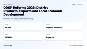 ODOP Reforms 2026: District Products, Exports and Local Economic Development graphic 1 for UPSC current affairs