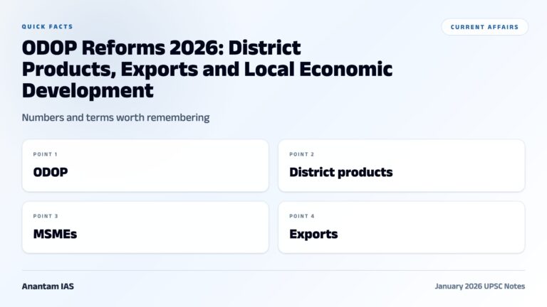 ODOP Reforms 2026: District Products, Exports and Local Economic Development graphic 1 for UPSC current affairs