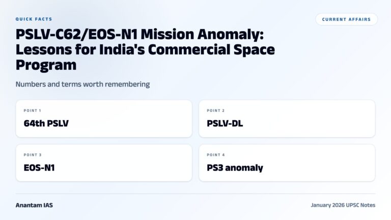 PSLV-C62/EOS-N1 Mission Anomaly: Lessons for India's Commercial Space Program graphic 1 for UPSC current affairs