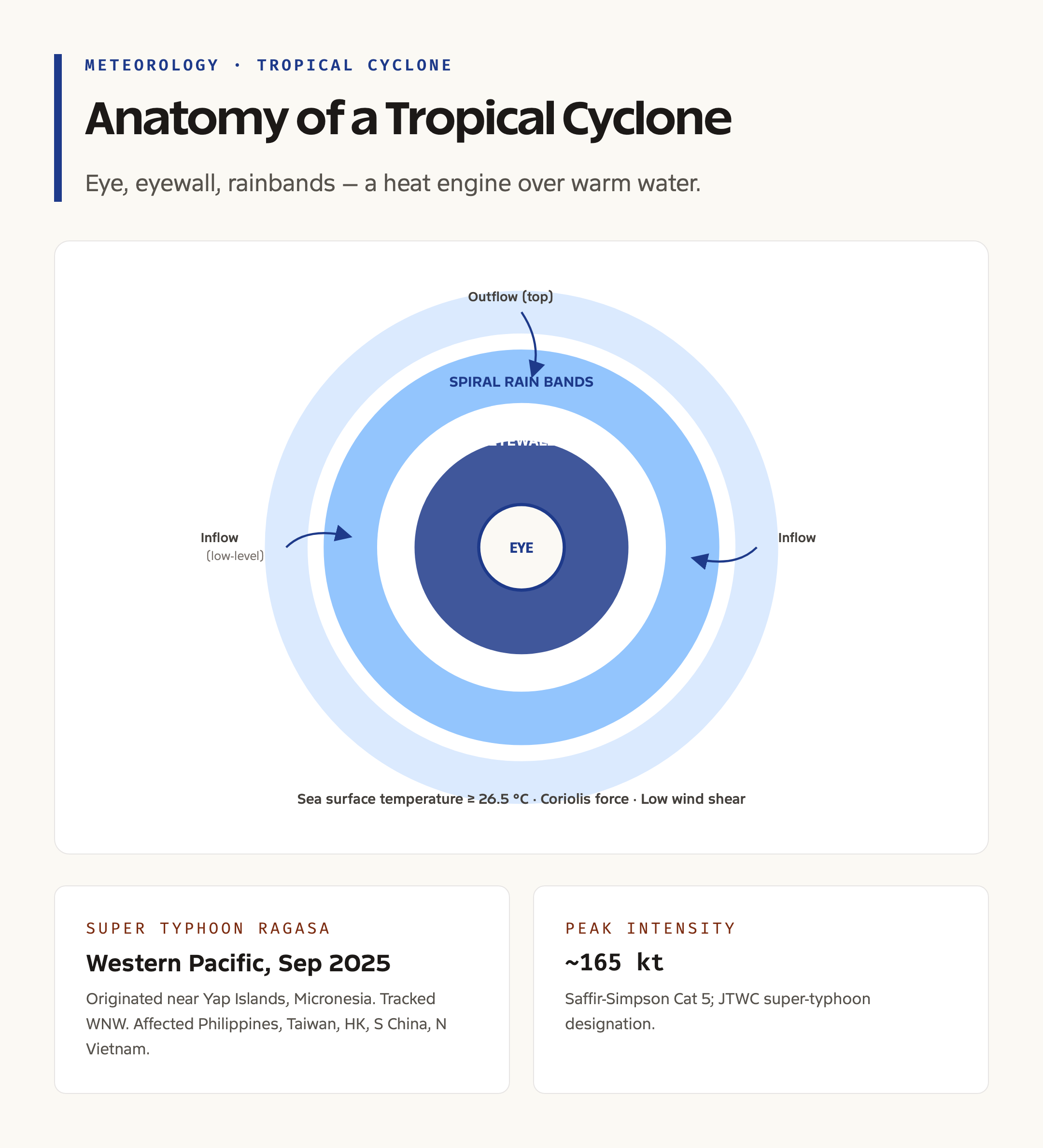 Anatomy of a Tropical Cyclone: Eye, Eyewall, Rainbands