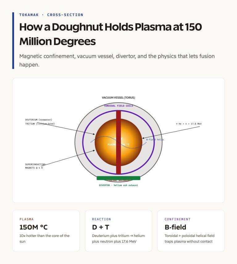 Inside a Tokamak: Cross-Section of the Magnetic Confinement Machine