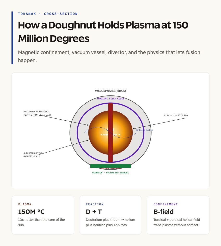 Inside a Tokamak: Cross-Section of the Magnetic Confinement Machine