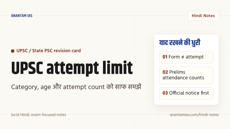 संघ लोक सेवा आयोग (UPSC) में कितने प्रयास मिलते हैं — आयु, श्रेणी और प्रयास सीमा — UPSC Hindi notes