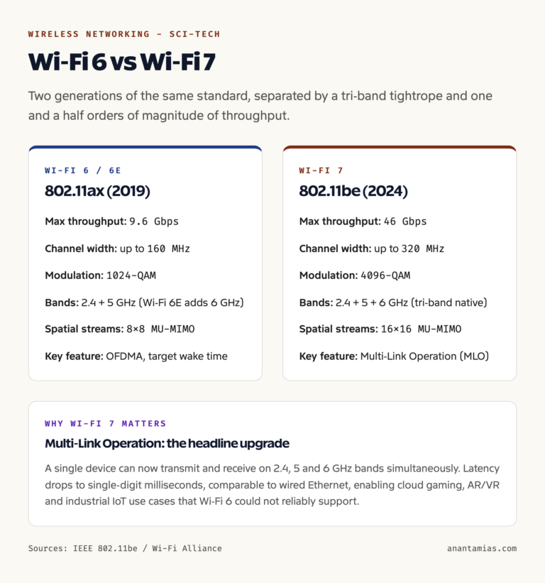 Wi-Fi 6 vs Wi-Fi 7: Side-by-side feature card
