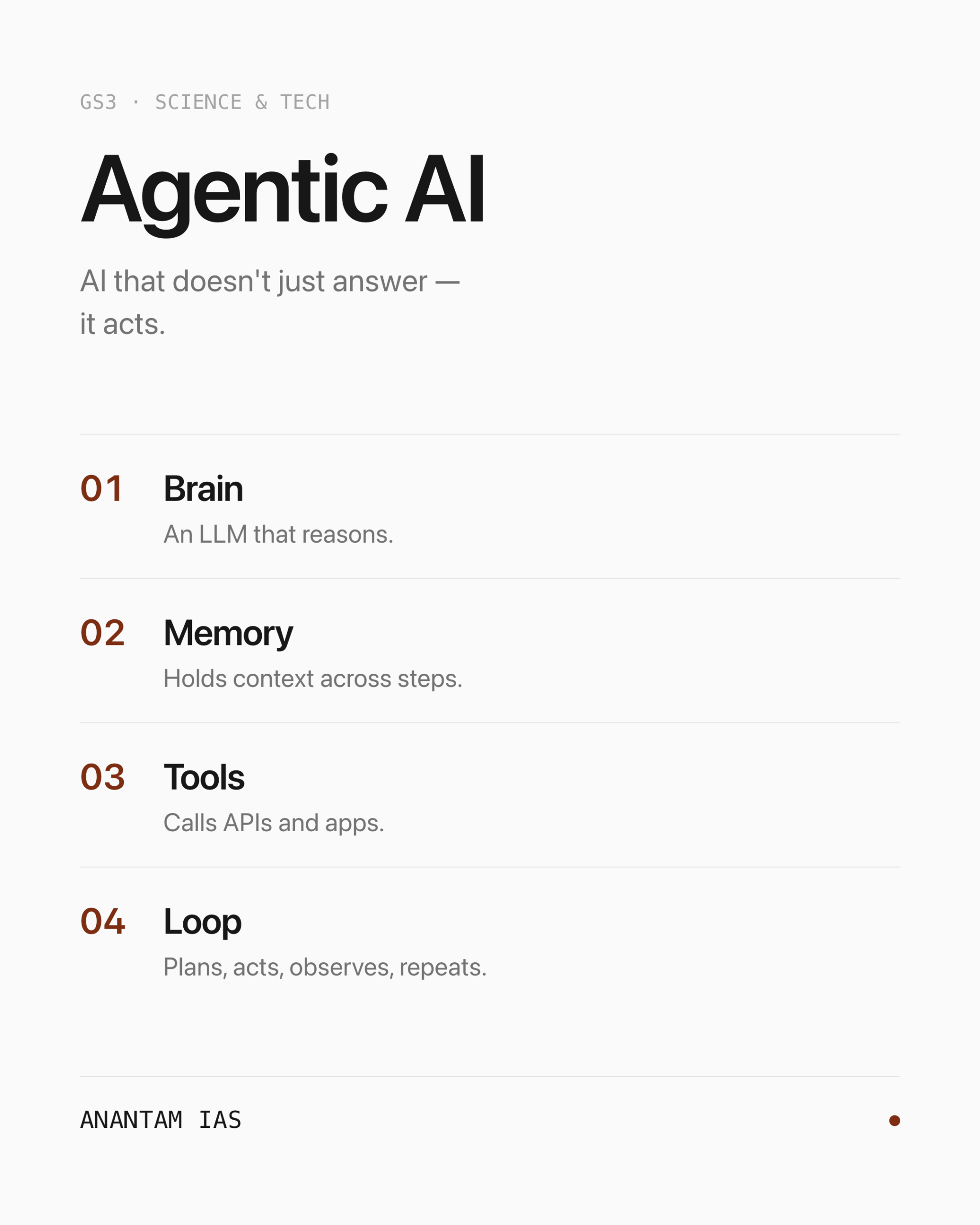 Agentic AI — key ideas at a glance
