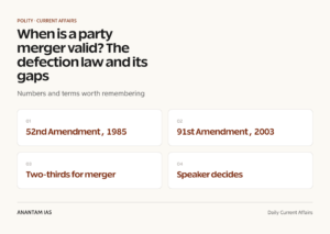 When is a party merger valid? The defection law and its gaps graphic 1 for UPSC current affairs