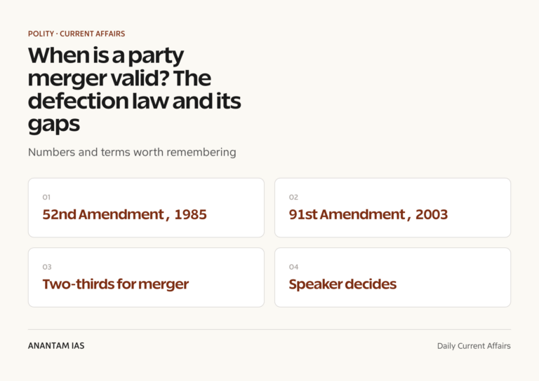When is a party merger valid? The defection law and its gaps graphic 1 for UPSC current affairs