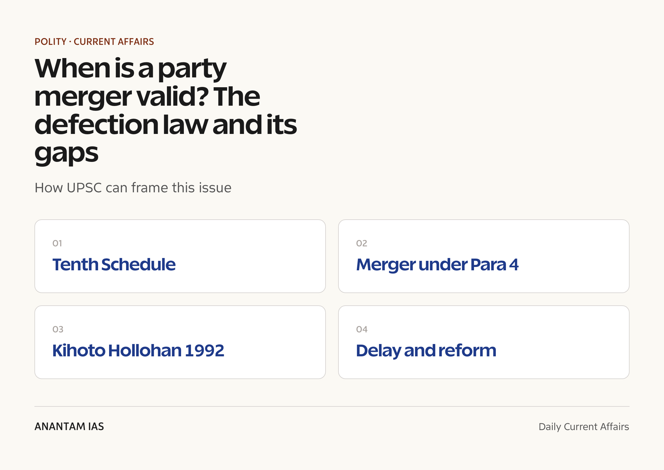 When is a party merger valid? The defection law and its gaps — exam lens