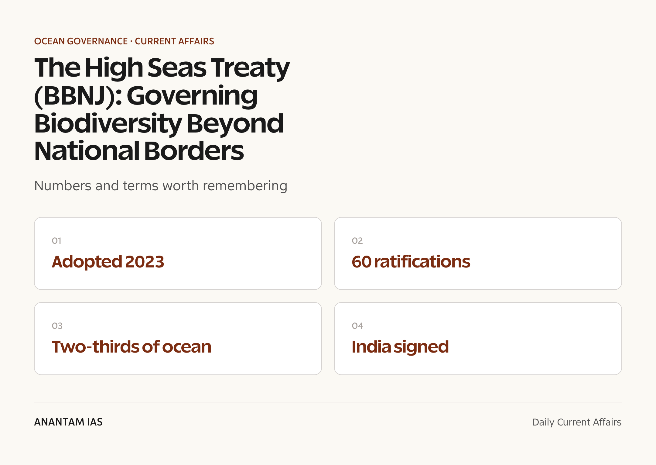 The High Seas Treaty (BBNJ): Governing Biodiversity Beyond National Borders — quick facts