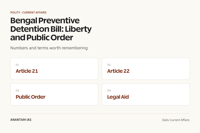 Bengal Preventive Detention Bill: Liberty and Public Order graphic 1 for UPSC current affairs