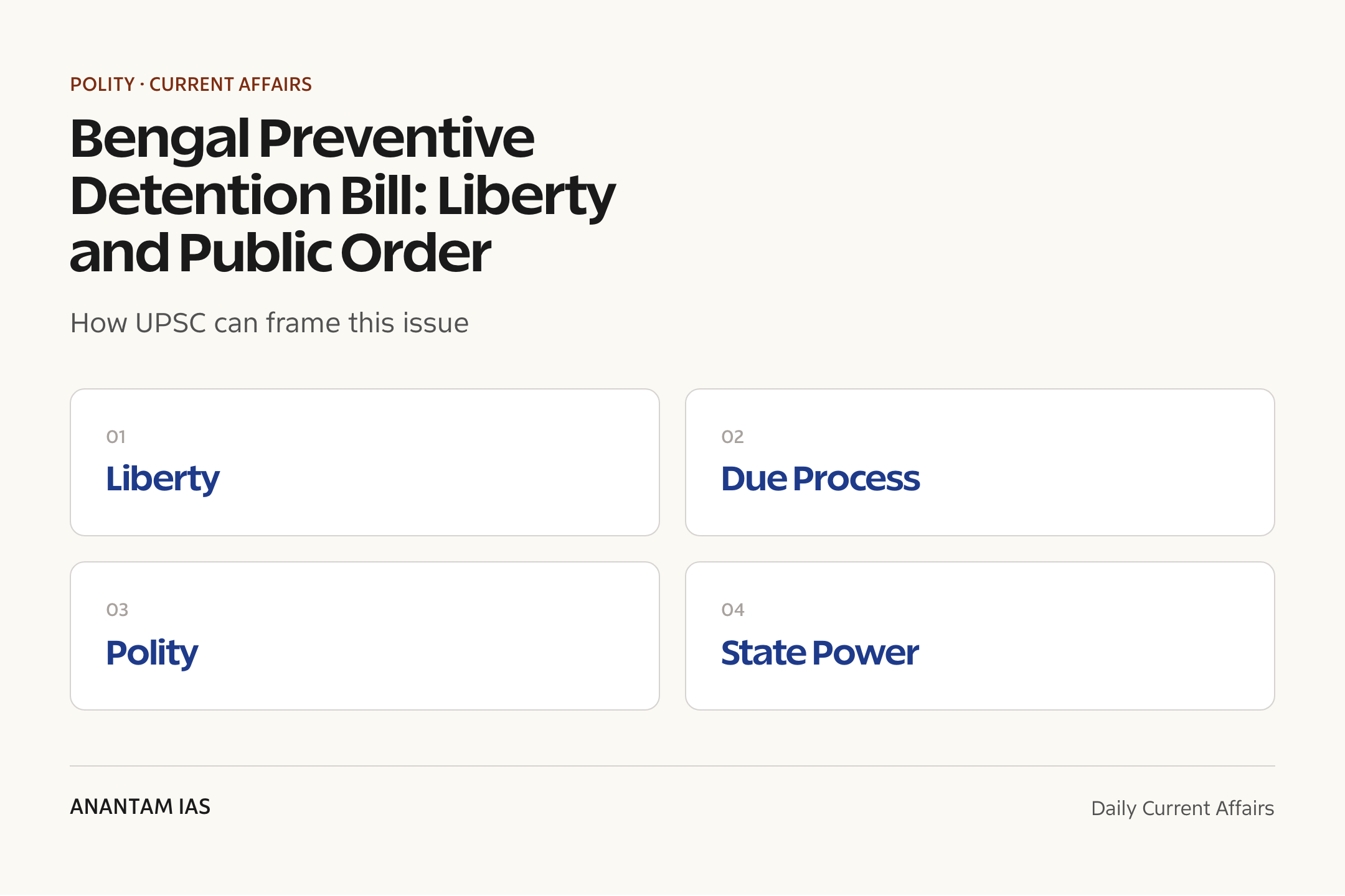 Bengal Preventive Detention Bill: Liberty and Public Order — exam lens