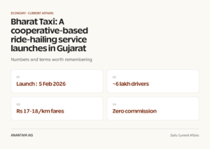 Bharat Taxi: A cooperative-based ride-hailing service launches in Gujarat graphic 1 for UPSC current affairs