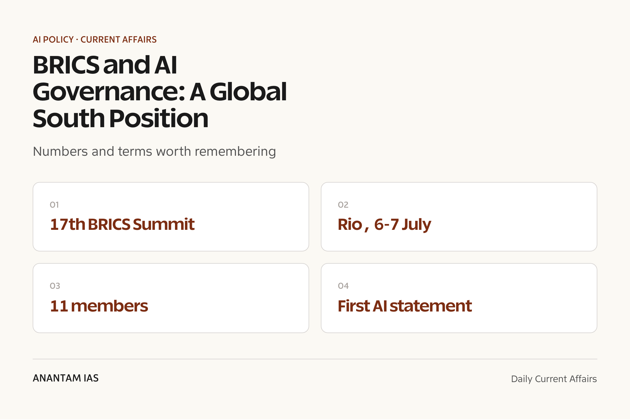 BRICS and AI Governance: A Global South Position — quick facts