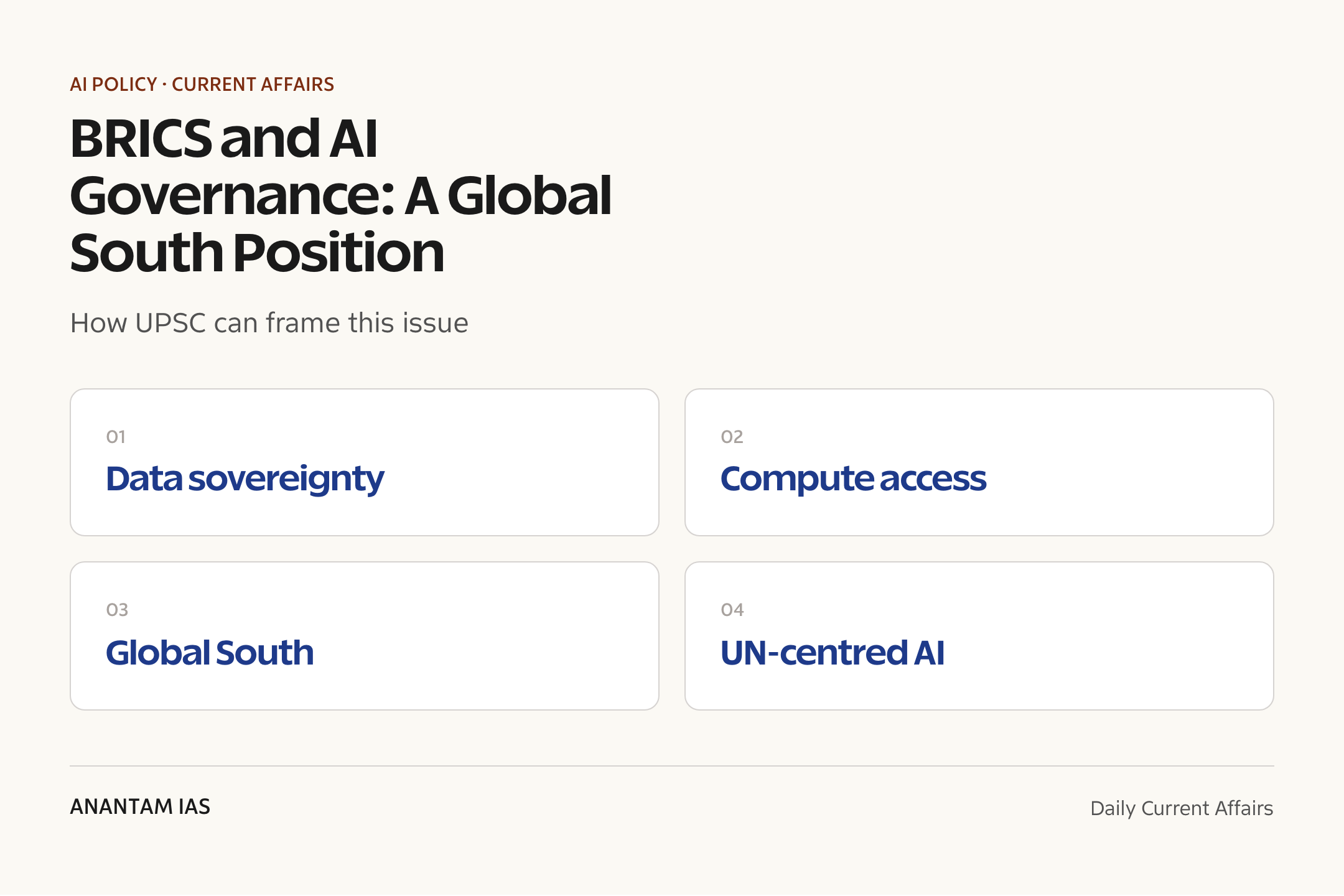 BRICS and AI Governance: A Global South Position — exam lens