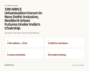 13th BRICS Urbanisation Forum in New Delhi: Inclusive, Resilient Urban Futures Under India's Chairship graphic 1 for UPSC current affairs