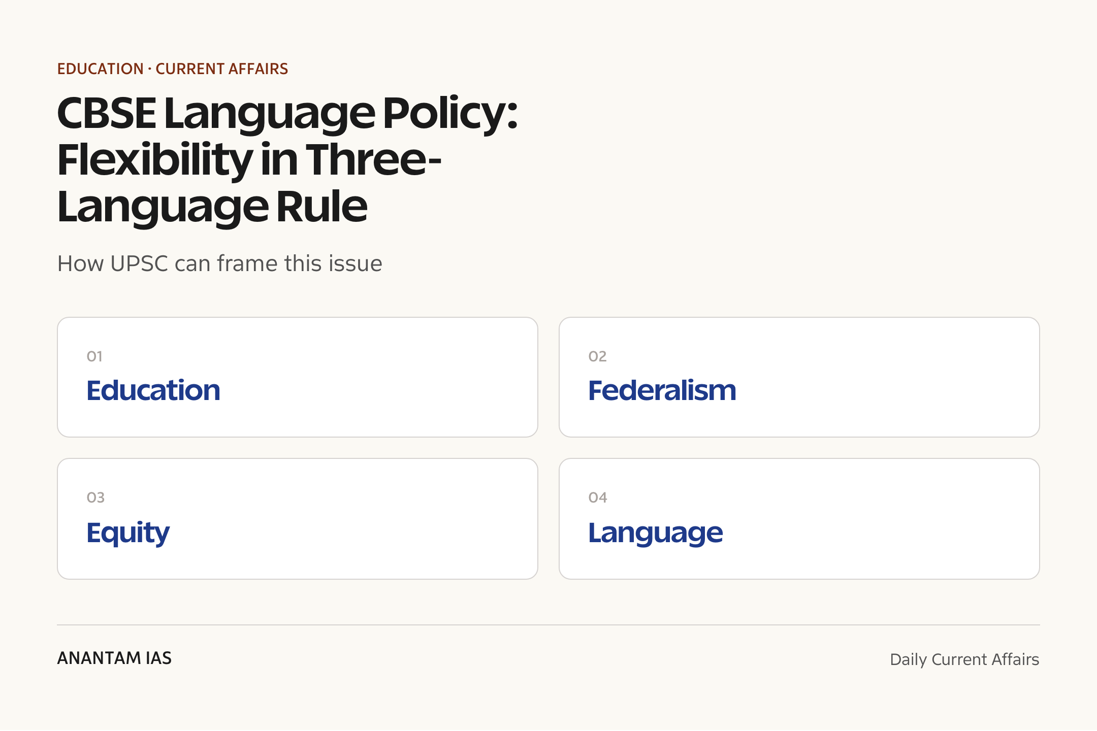 CBSE Language Policy: Flexibility in Three-Language Rule — exam lens