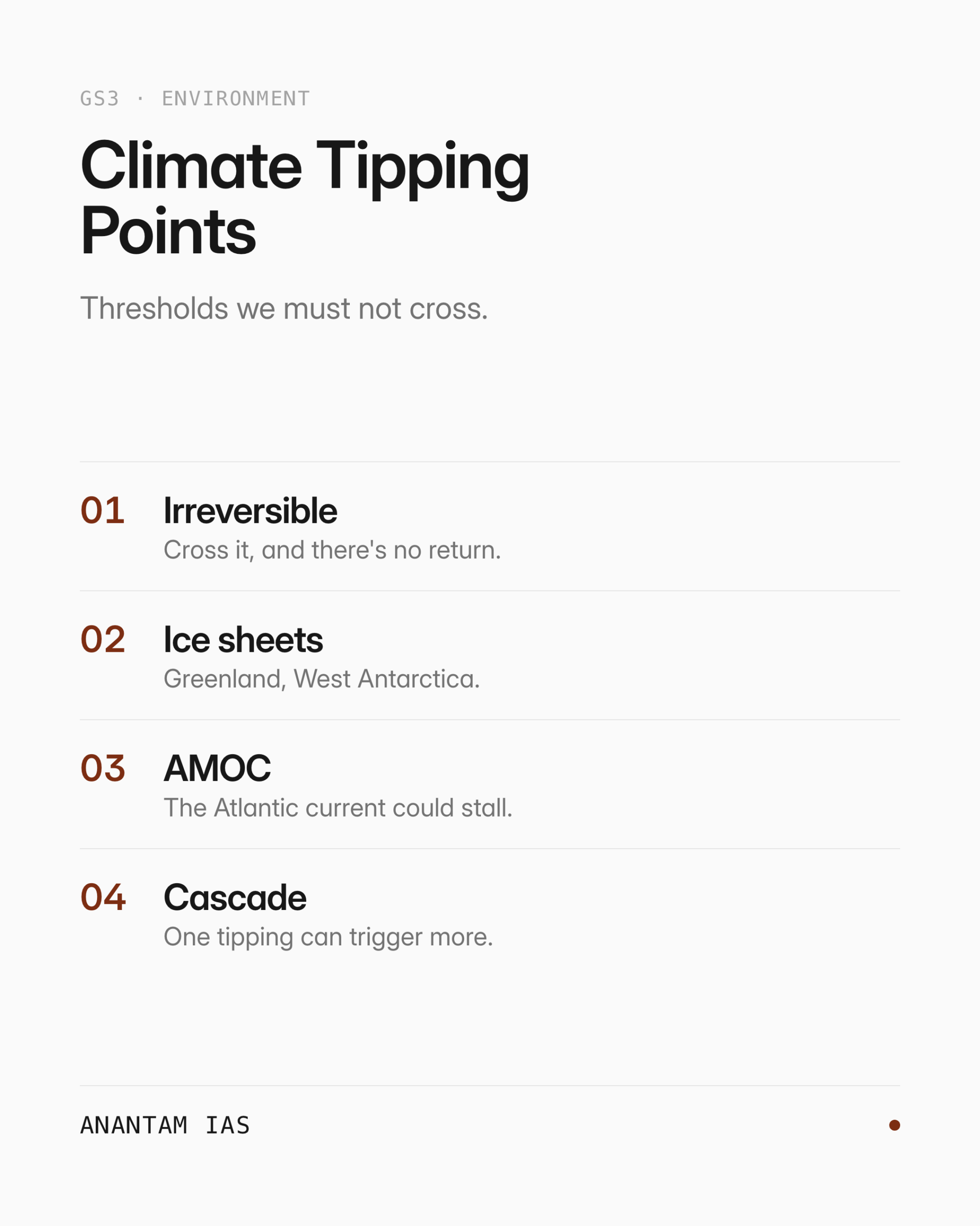 Climate Tipping Points — key ideas at a glance