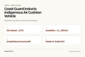 Coast Guard inducts indigenous Air Cushion Vehicle graphic 1 for UPSC current affairs
