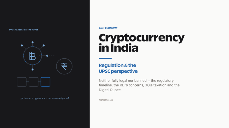 Cryptocurrency in India: regulation and the UPSC perspective.