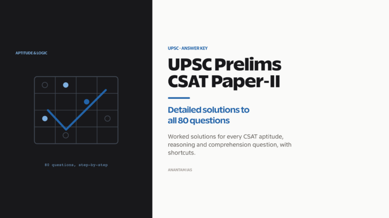 UPSC Prelims CSAT Paper-II detailed answer key and solutions to all 80 questions.