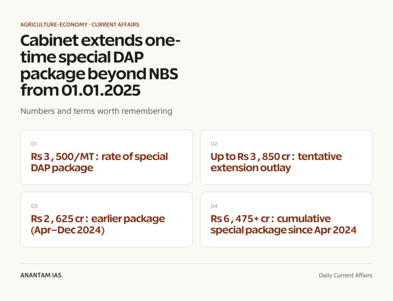 Cabinet extends one-time special DAP package beyond NBS from 01.01.2025 graphic 1 for UPSC current affairs