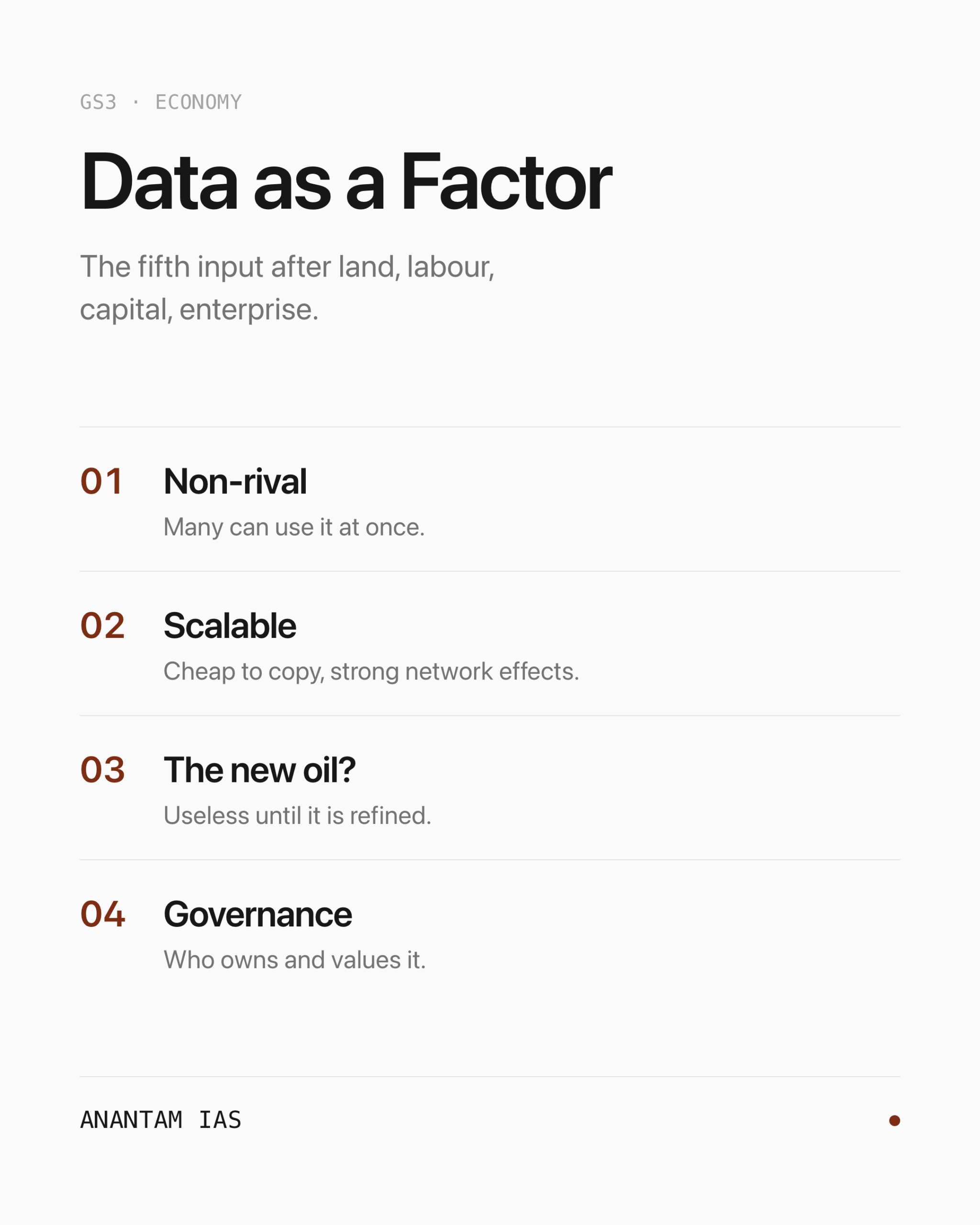 Data as a Factor — key ideas at a glance