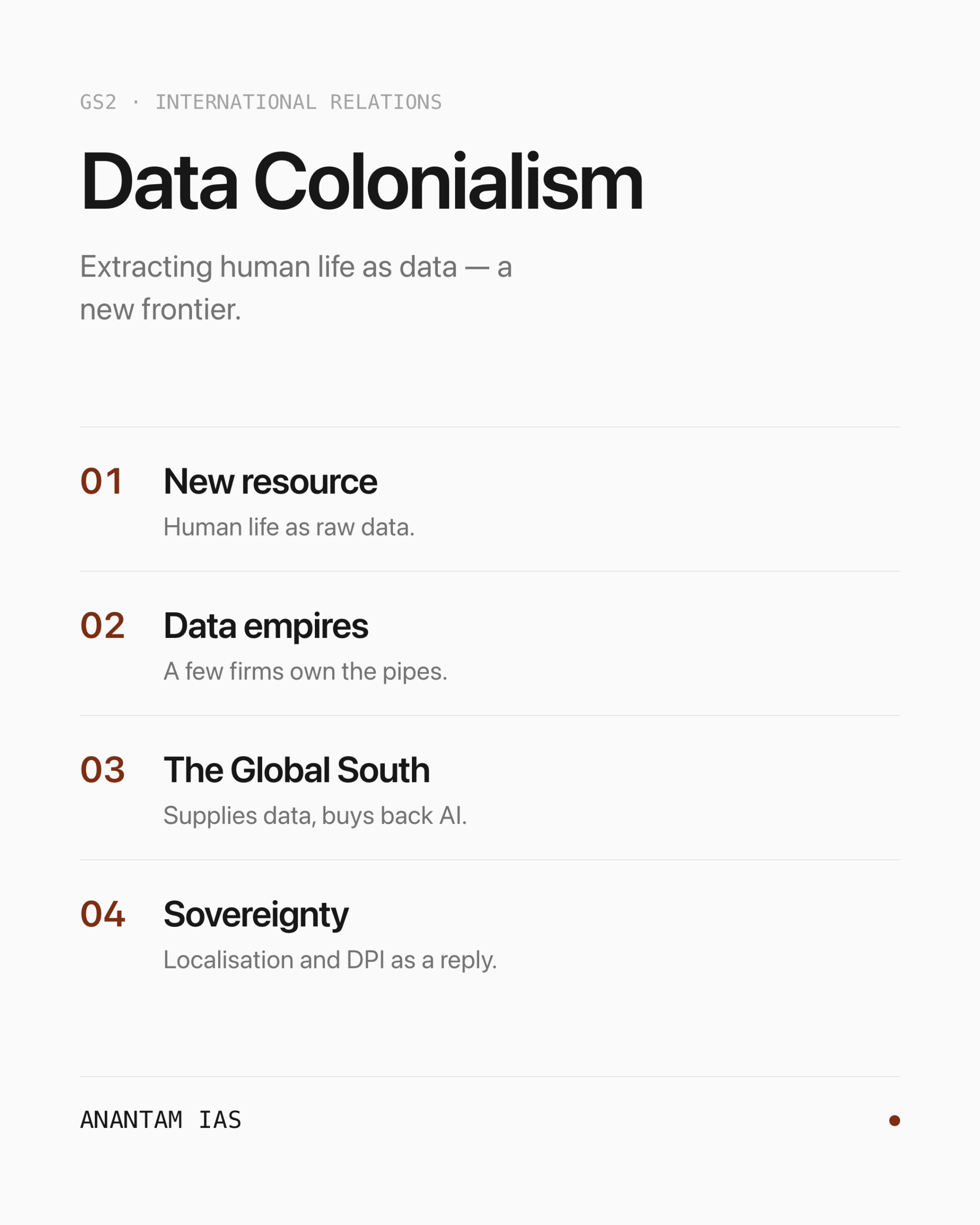 Data Colonialism — key ideas at a glance