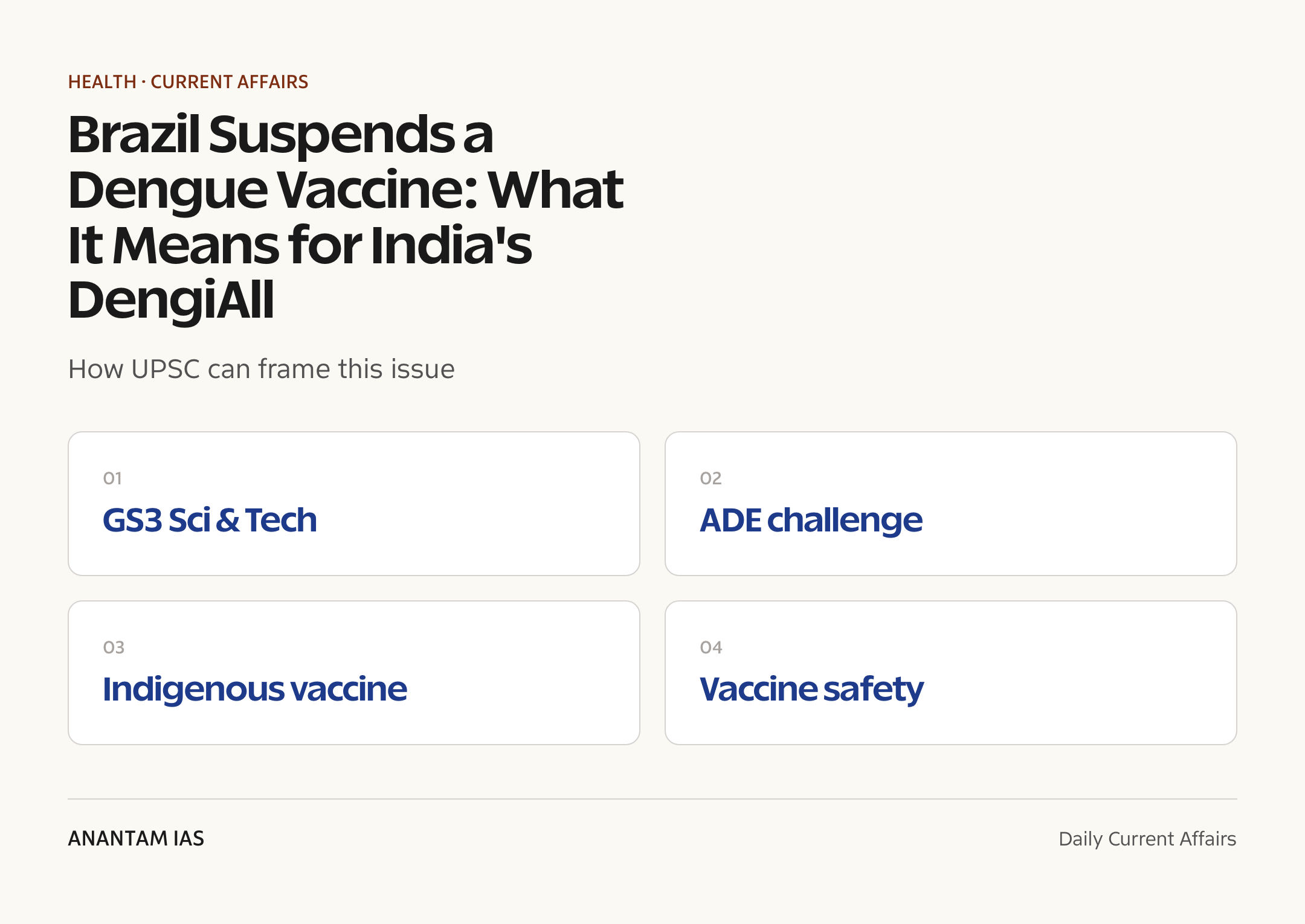 Brazil Suspends a Dengue Vaccine: What It Means for India's DengiAll — exam lens