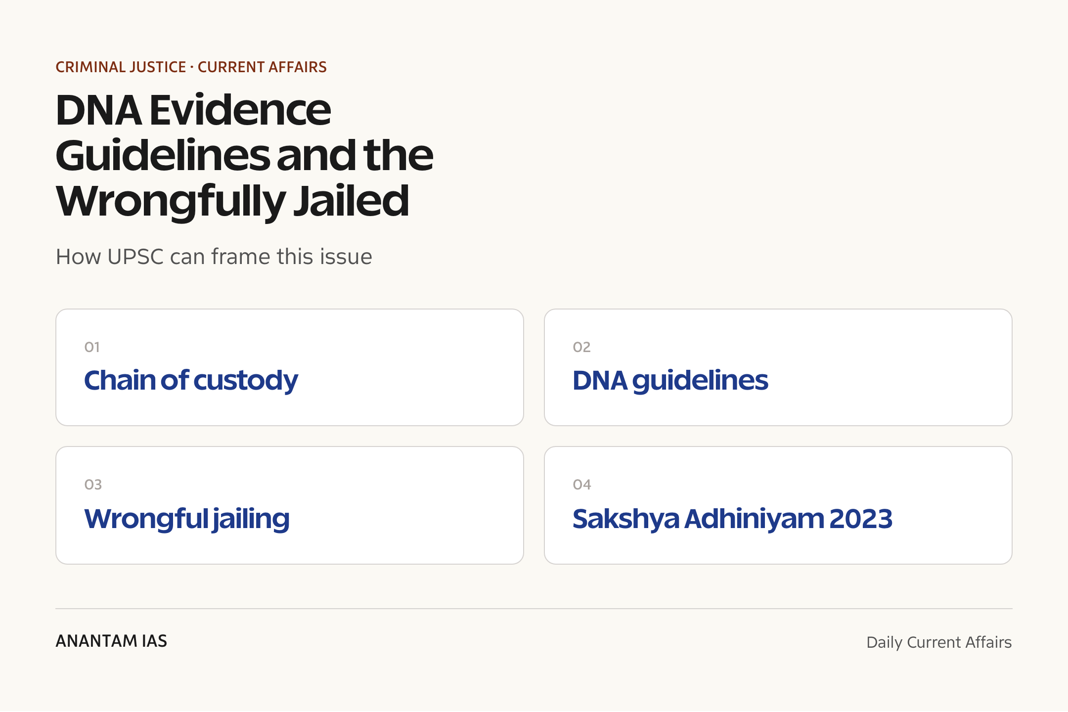 DNA Evidence Guidelines and the Wrongfully Jailed — exam lens