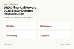 DRDO Financial Powers 2026: Faster Defence R&D Execution graphic 1 for UPSC current affairs