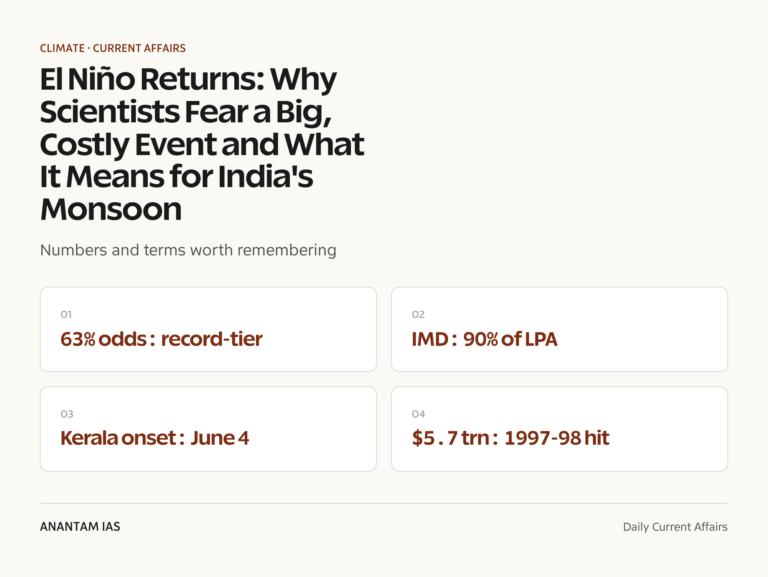 El Niño Returns: Why Scientists Fear a Big, Costly Event and What It Means for India's Monsoon graphic 1 for UPSC current affairs