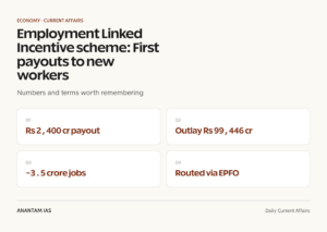 Employment Linked Incentive scheme: First payouts to new workers graphic 1 for UPSC current affairs
