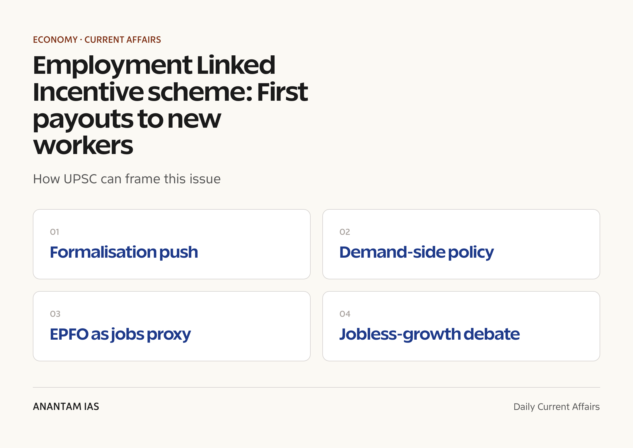 Employment Linked Incentive scheme: First payouts to new workers — exam lens
