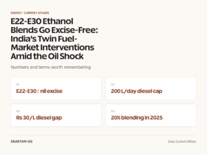 E22-E30 Ethanol Blends Go Excise-Free: India's Twin Fuel-Market Interventions Amid the Oil Shock graphic 1 for UPSC current affairs