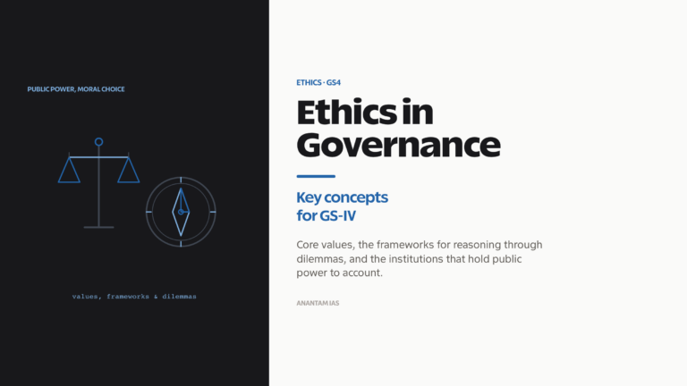 Ethics in governance: core values and ethical frameworks for UPSC GS-IV.