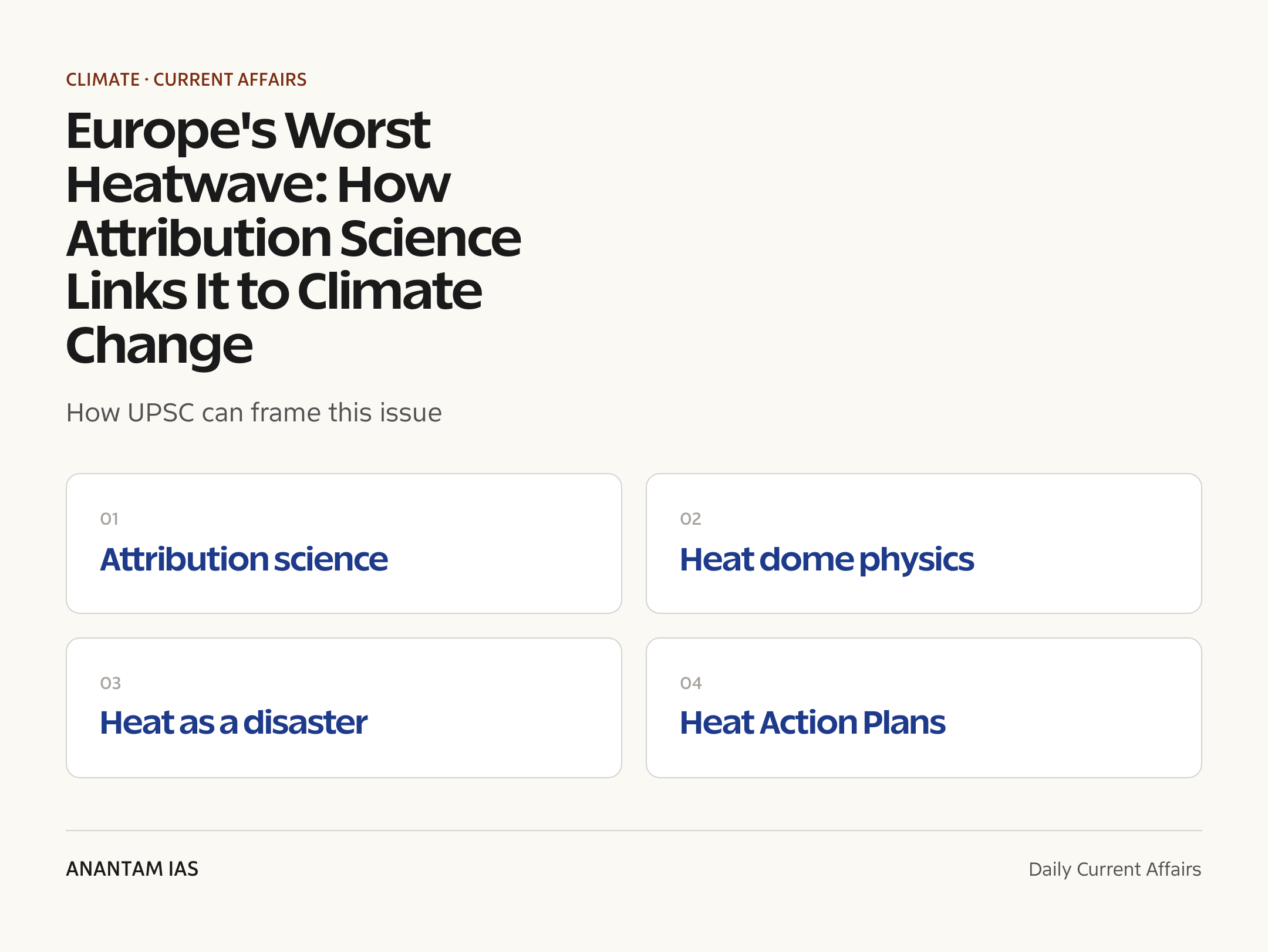 Europe's Worst Heatwave: How Attribution Science Links It to Climate Change — exam lens
