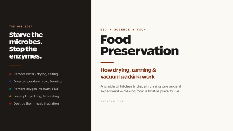 Food Preservation Techniques: How Drying, Canning and Vacuum Packing Work (UPSC Science & Tech)