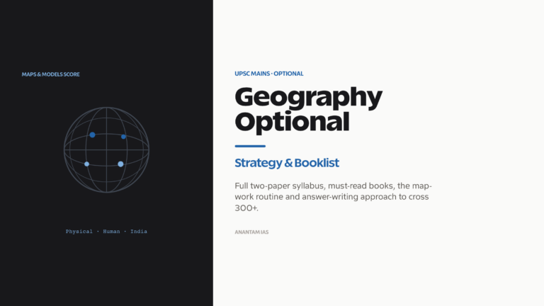 Geography optional for UPSC: paper structure, map-work strategy and preparation approach.