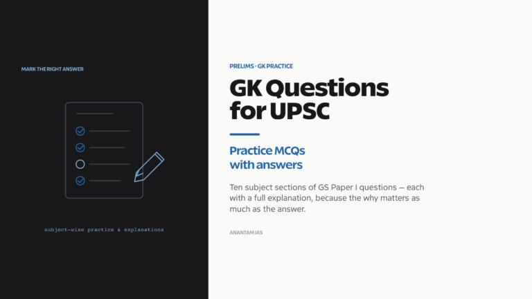 GK questions for UPSC: subject-wise practice MCQs with answers.