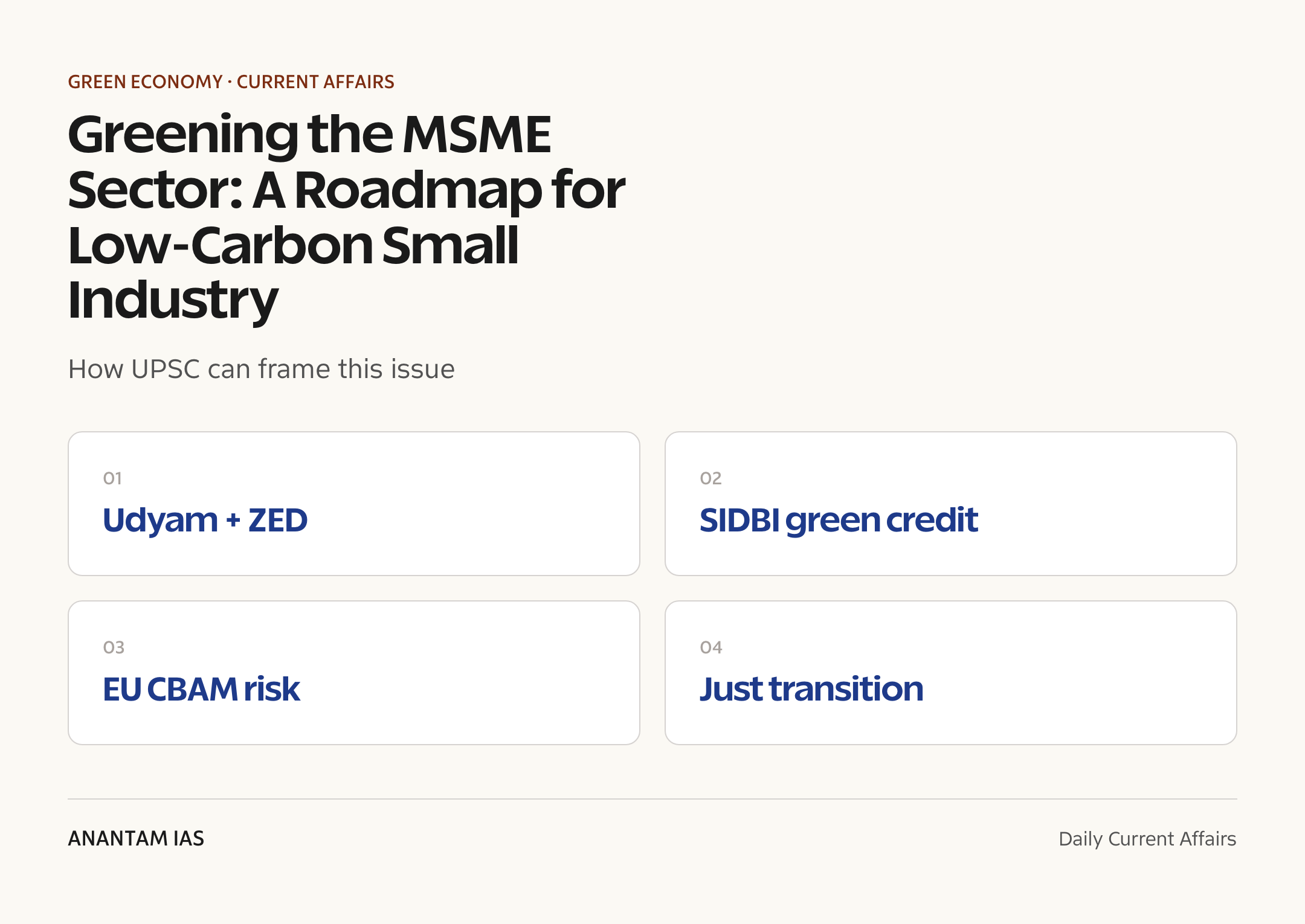 Greening the MSME Sector: A Roadmap for Low-Carbon Small Industry — exam lens