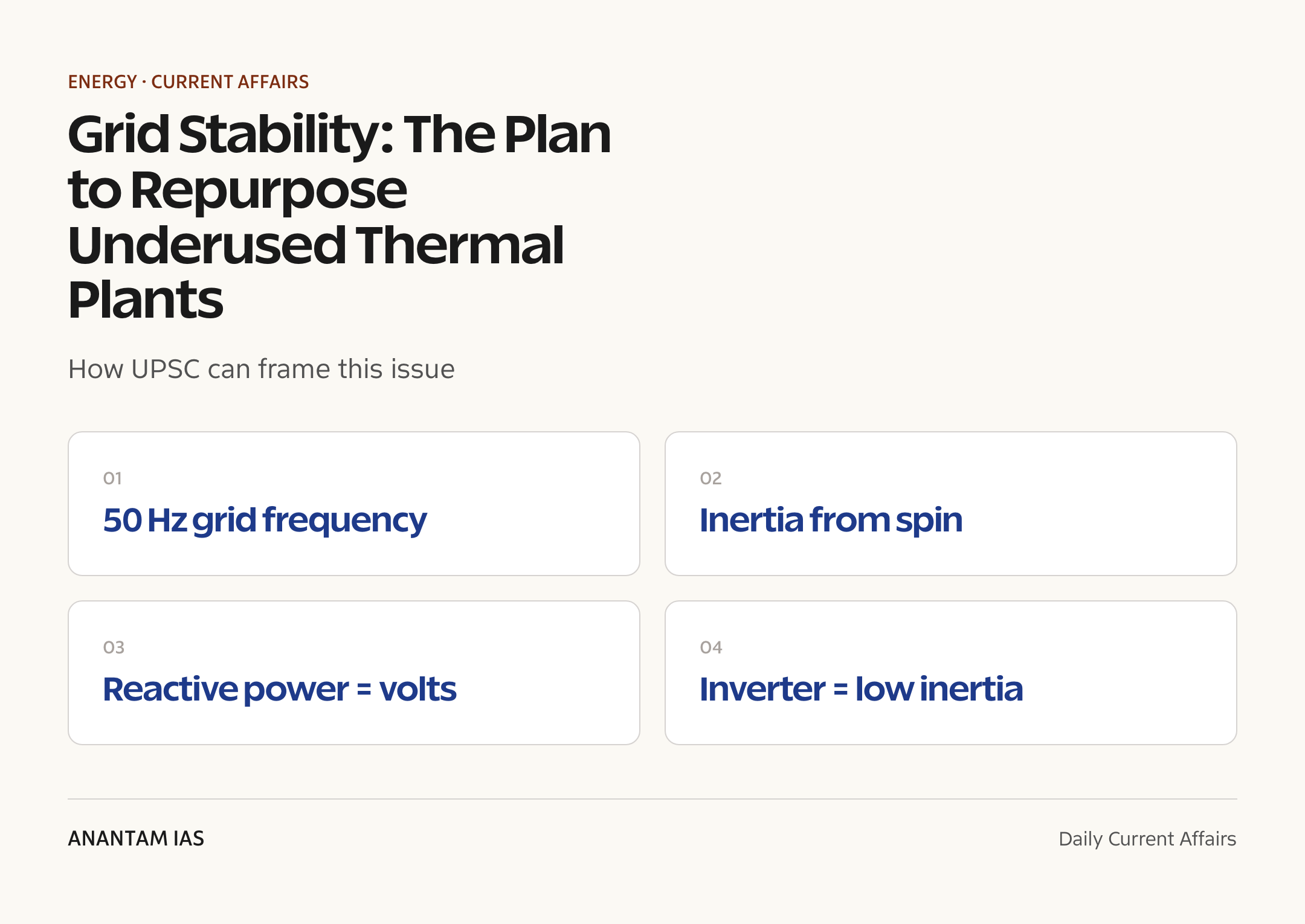 Grid Stability: The Plan to Repurpose Underused Thermal Plants — exam lens