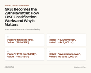 GRSE Becomes the 29th Navratna: How CPSE Classification Works and Why It Matters graphic 1 for UPSC current affairs