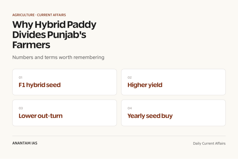 Why Hybrid Paddy Divides Punjab's Farmers graphic 1 for UPSC current affairs