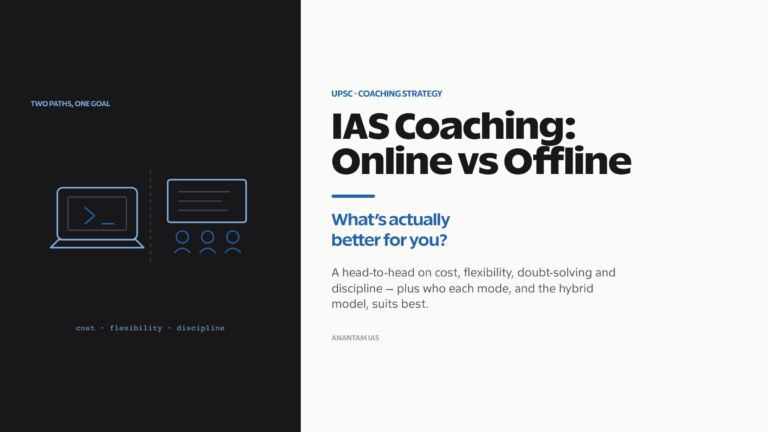 IAS coaching online versus offline: comparing the two modes for UPSC preparation.