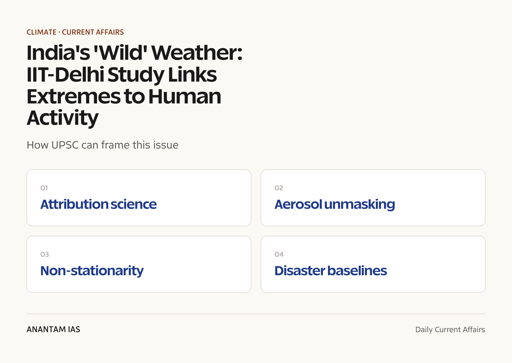 India's 'Wild' Weather: IIT-Delhi Study Links Extremes to Human Activity — exam lens